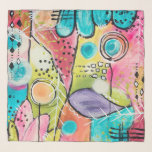 Color Block Abstract Colorful Vibrant Artistic Fun Scarf<br><div class="desc">This colorful chiffon scarf was designed using my original abstract art in a color block style in blue,  purple,  orange,  yellow,  pink,  red,  and green and featuring bold black outlining and fun doodle shapes like circles,  squares,  and dots and will add an artistic flair to your wardrobe!</div>