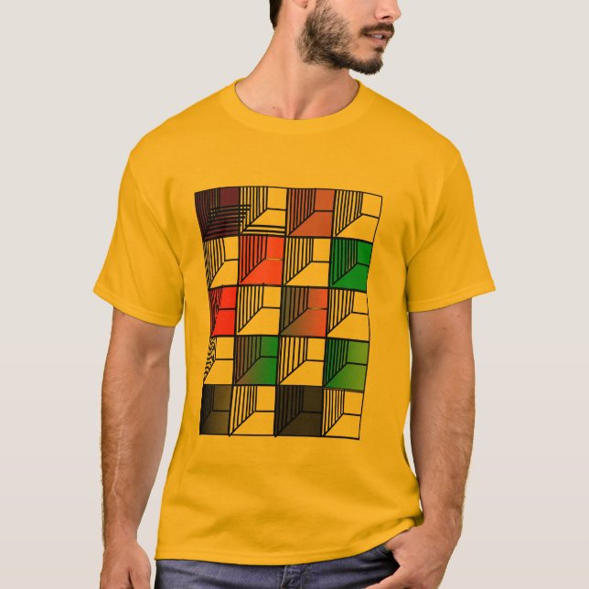 Color Block Abstract Graphic T-Shirt  (Front)