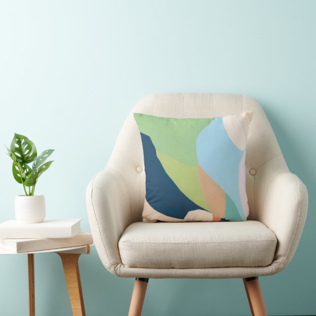 Color block Abstract Painting Original Art Throw Pillow (Chair)