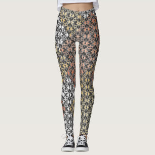 Color Block and Flowers Leggings