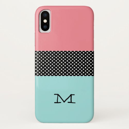 Color Block and Polka Dots iPhone X Case