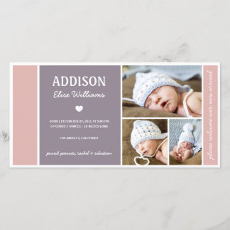 COLOR BLOCK | BABY GIRL BIRTH ANNOUNCEMENT