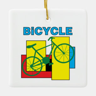 Color Block Bike Ceramic Ornament