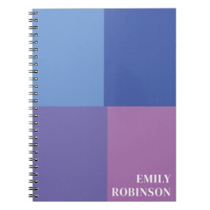 Color Block Blue Purple Custom Notebook