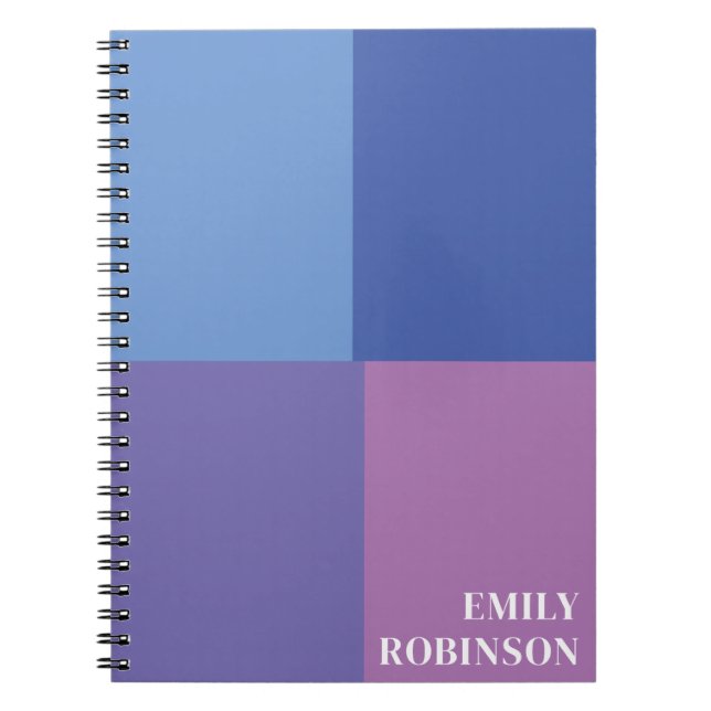 Color Block Blue Purple Custom Notebook (Front)