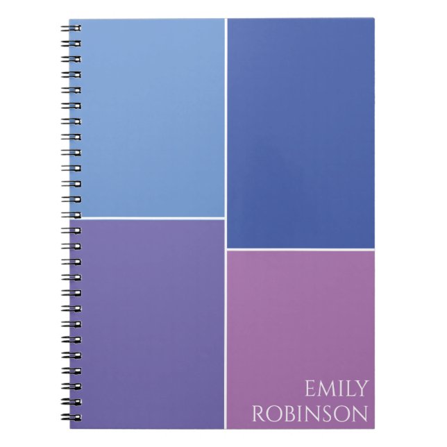 Color Block Blue Purple Custom Notebook (Front)