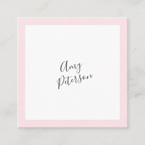 Color block blush pink modern minimalist stylist square business card