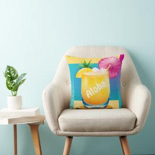 Color Block Cocktail 2 sided customizable Throw Pillow