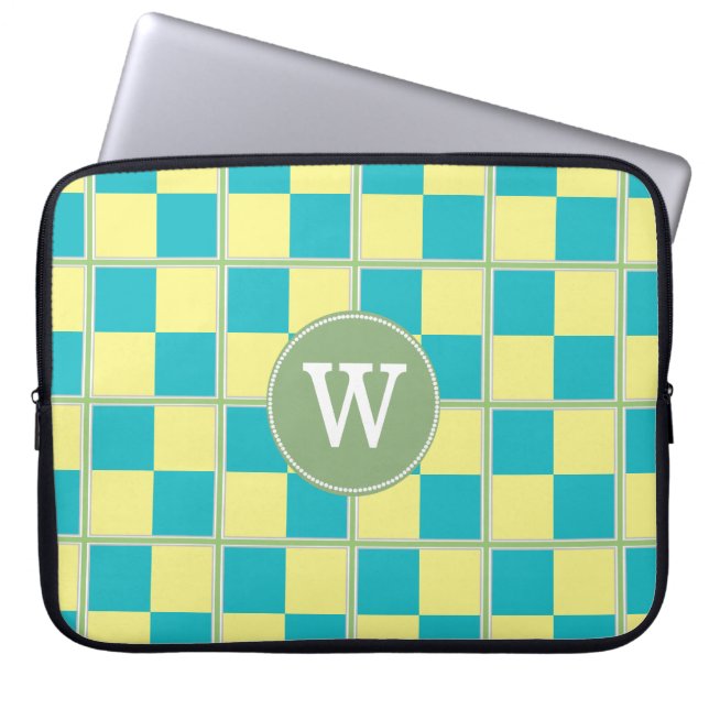 Color Block Custom Monogram Laptop Bag (Front)