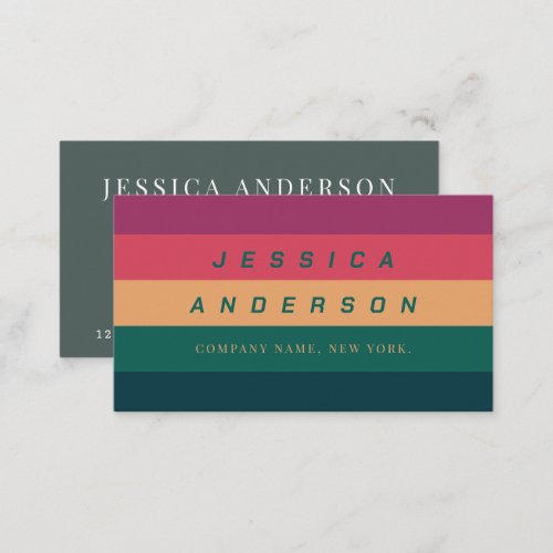 Color Block Design with Custom Name Professional Business Card