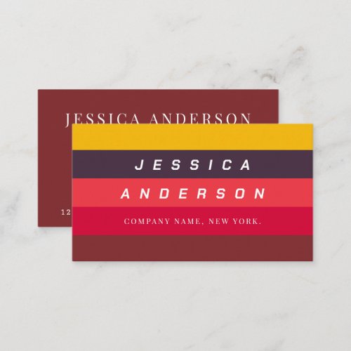 Color Block Design with Custom Name Professional Business Card