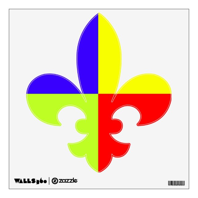 color block Flur De Lis Wall Decal (Front)
