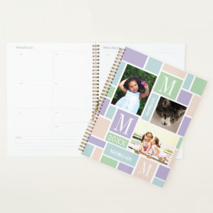 Color Block Fun Pastels 6 Photo Chic School Planner