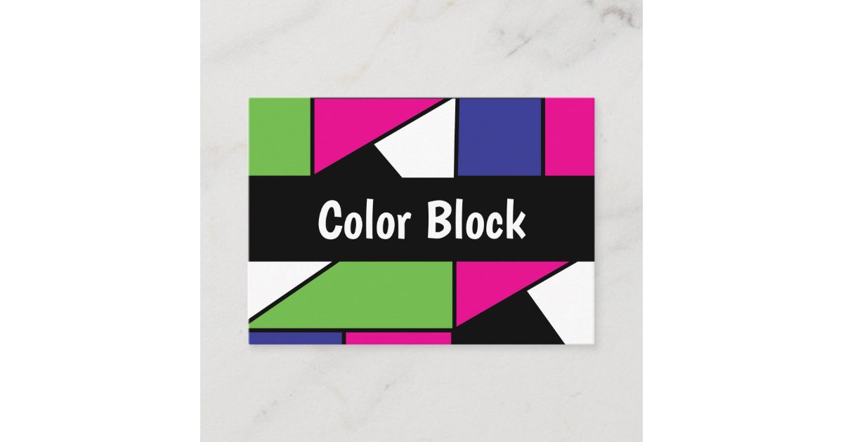 Color Block Geometric Business Card | Zazzle