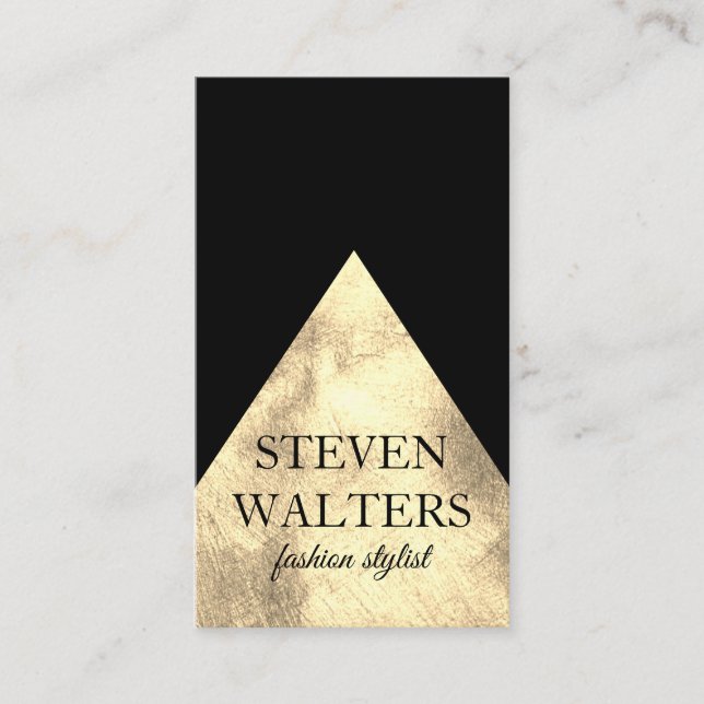 Color Block Gold Black Business Card (Front)