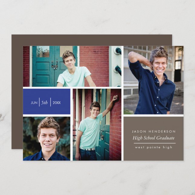 Color Block Grad Announcement (Front/Back)