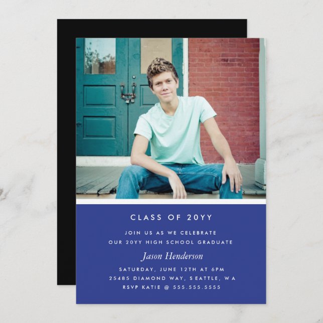Color Block Graduation Invite (Front/Back)