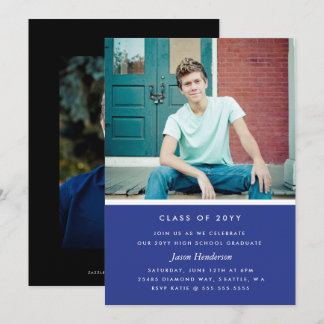 Color Block Graduation Invite