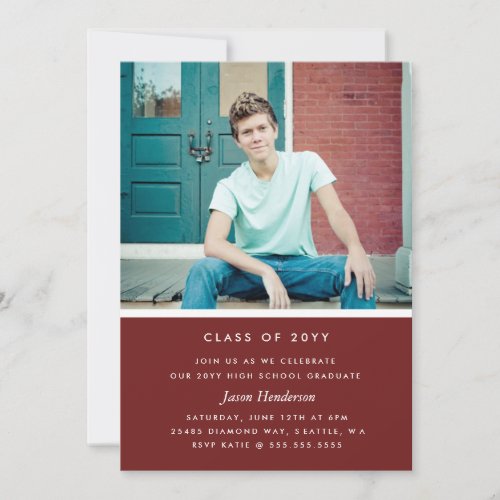 Color Block Graduation Invite