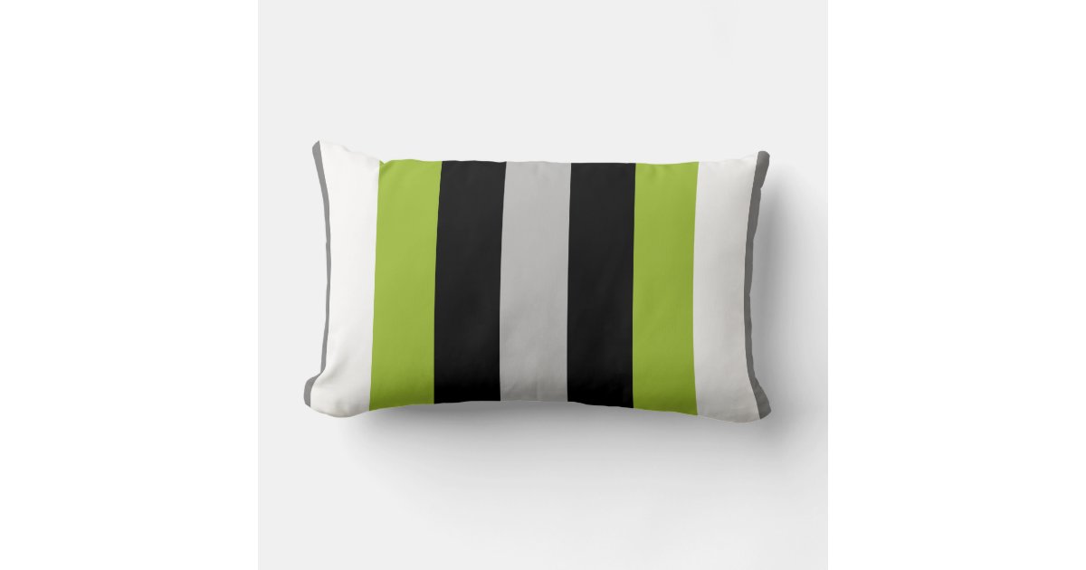 Abstract Block Gray Lime Green Modern Monogram Throw Pillow