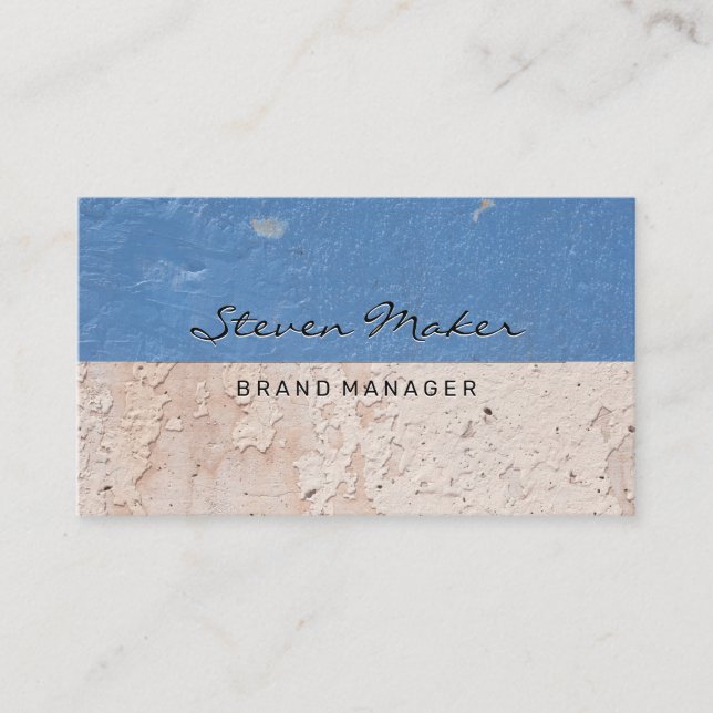Color Block Grunge Old Wall Business Card (Front)