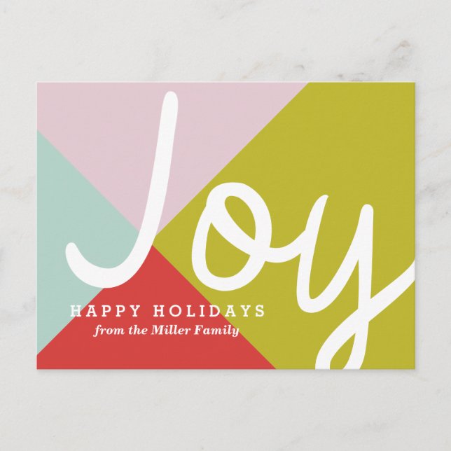 Color Block Joy Holiday Postcard (Front)