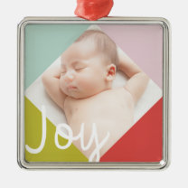 Color Block Joy Metal Ornament