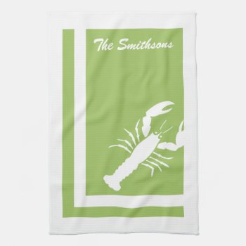 Color Block Lobster American Mojo Kitchen Towels by TrendyKitchens at Zazzle