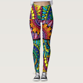 Color Block Mandala Leggings