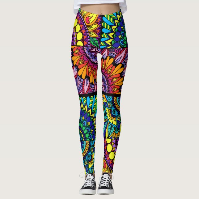 Color Block Mandala Leggings (Front)