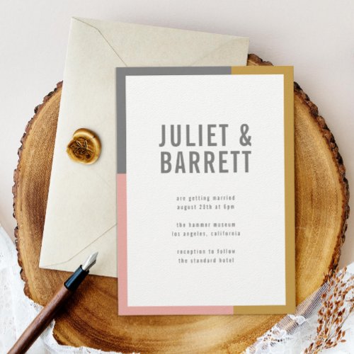 Color Block Minimal Wedding Invitation