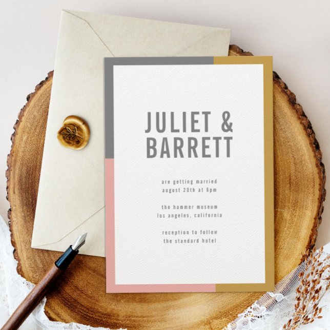 Color Block Minimal Wedding Premium Invitation (Creator Uploaded)