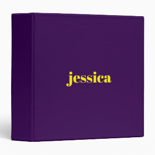 Color block minimalist custom name 3 ring binder