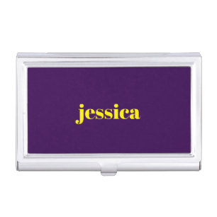 Color block minimalist custom name business card case