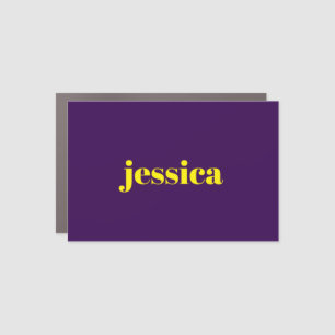 Color block minimalist custom name car magnet