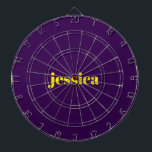 Color block minimalist custom name  dart board<br><div class="desc">Add your name on this minimalist color block design on purple background.</div>