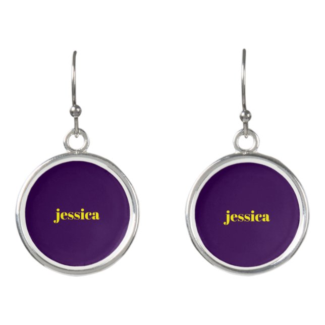 Color block minimalist custom name  earrings