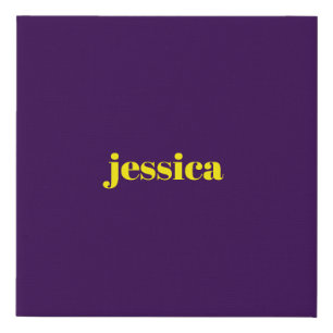 Color block minimalist custom name faux canvas print