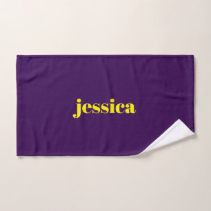 Color block minimalist custom name  hand towel 