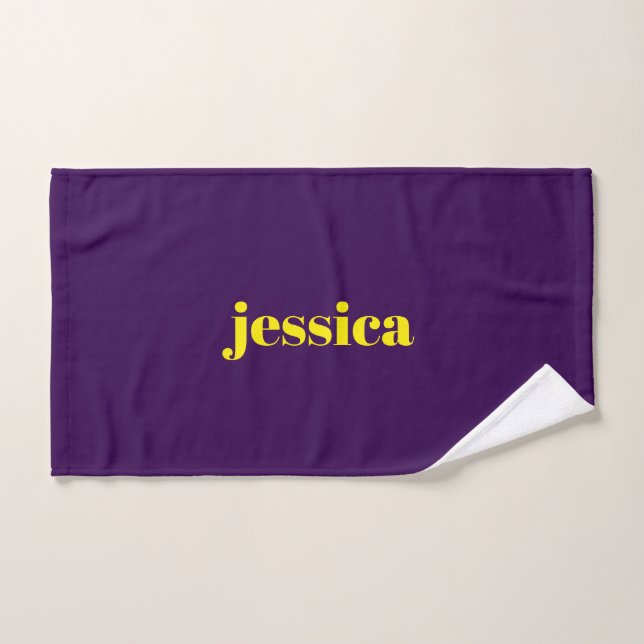 Color block minimalist custom name  hand towel  (Hand Towel)