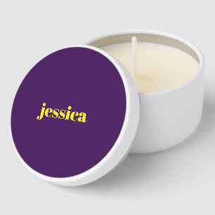 Color block minimalist custom name  mini candle favors