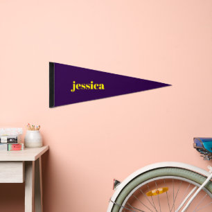 Color block minimalist custom name  pennant flag