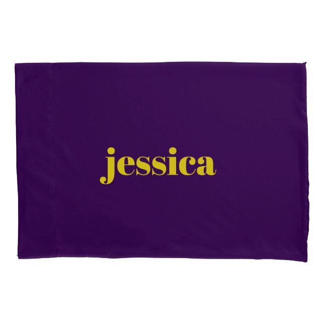 Color block minimalist custom name  pillow case (Front)