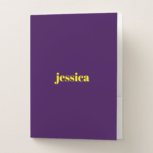 Color block minimalist custom name  pocket folder (Front)
