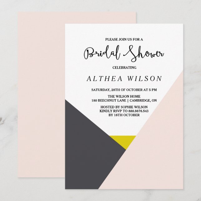 Color Block | Modern Bridal Shower Invitation (Front/Back)