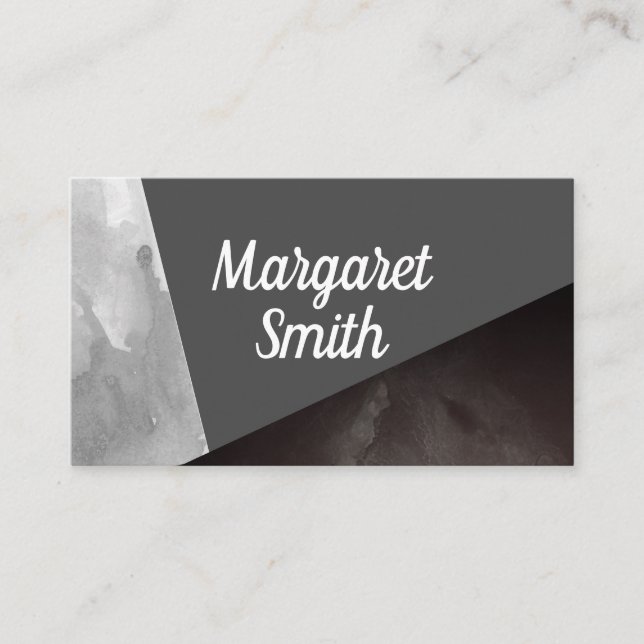 Color Block Modern Watercolor Business Card (Front)