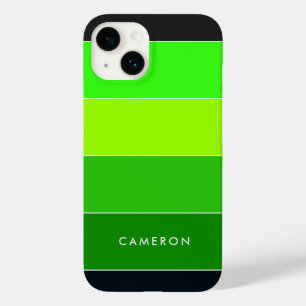 Color Block Name Stripes Green Black Case-Mate iPhone 14 Case