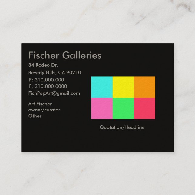 Color Block Party_Art Gallery Business Card (Front)