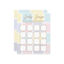Color Block Pastel Baby Shower Bingo Games