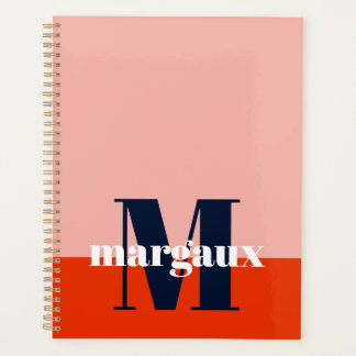 Color Block Pastel Personalized Monogram Name Planner